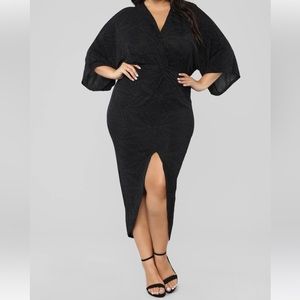 Fashion Nova Glitter Black Dress Large